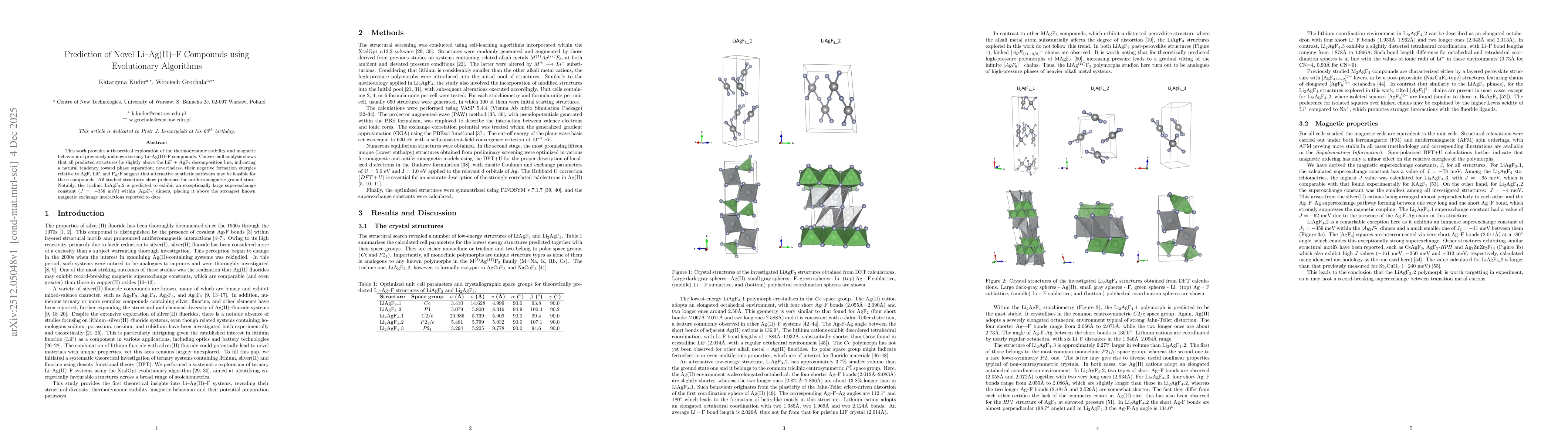 Thumbnail for Prediction of Novel Li-AgII-F Compounds using Evolutionary Algorithms