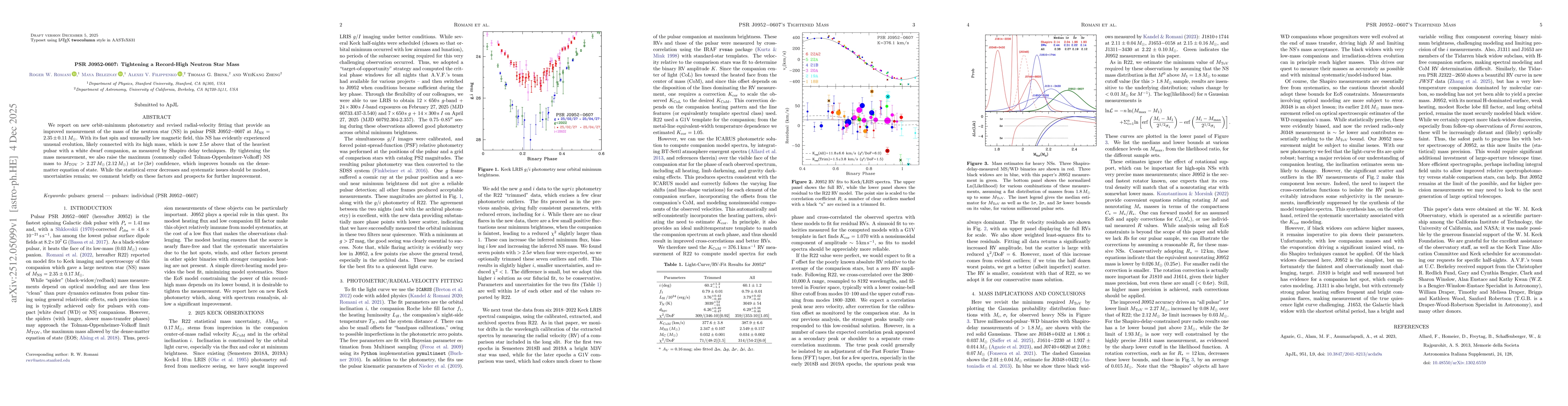 Thumbnail for PSR J0952-0607: Tightening a Record-High Neutron Star Mass