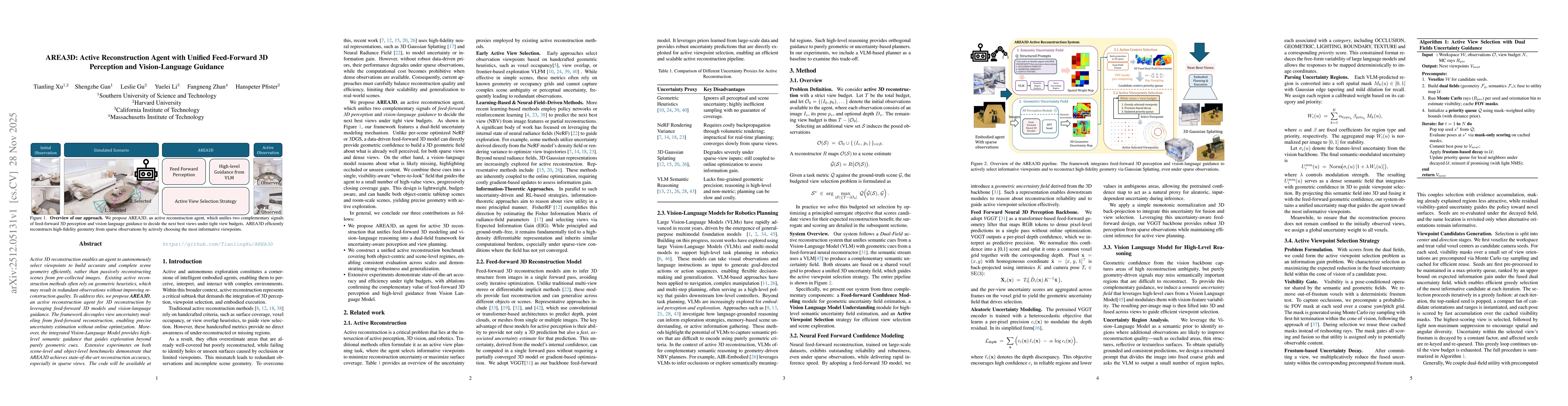 Thumbnail for AREA3D: Active Reconstruction Agent with Unified Feed-Forward 3D Perception and Vision-Language Guidance