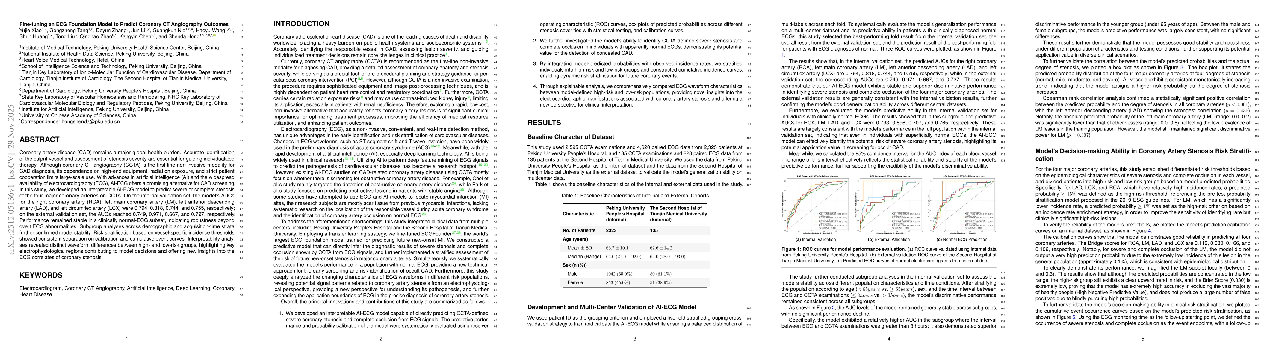 Thumbnail for Fine-tuning an ECG Foundation Model to Predict Coronary CT Angiography Outcomes