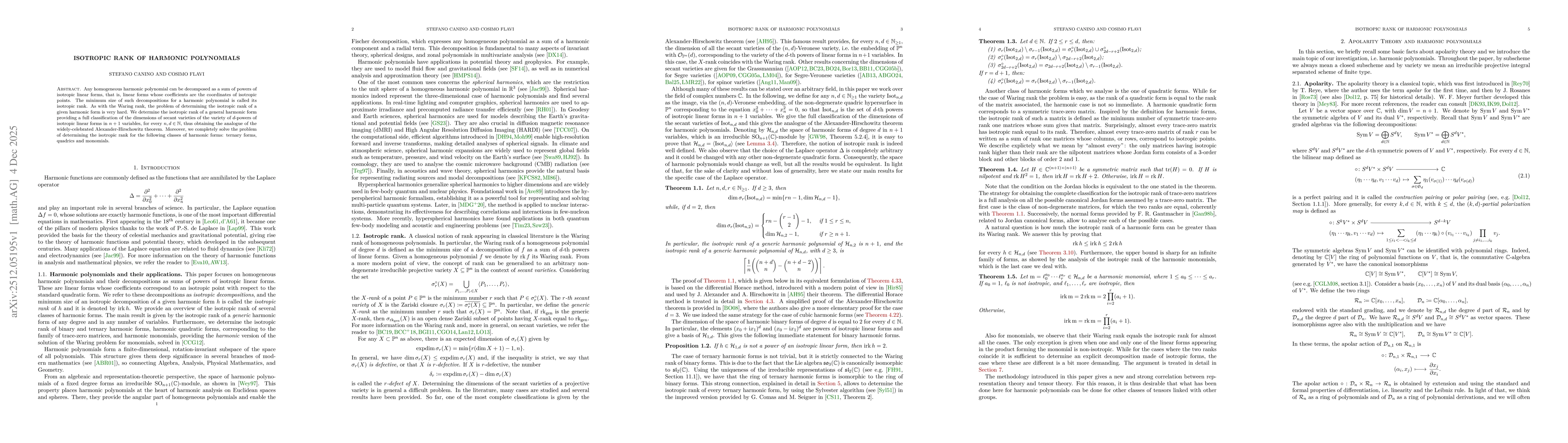 Thumbnail for Isotropic Rank of Harmonic Polynomials