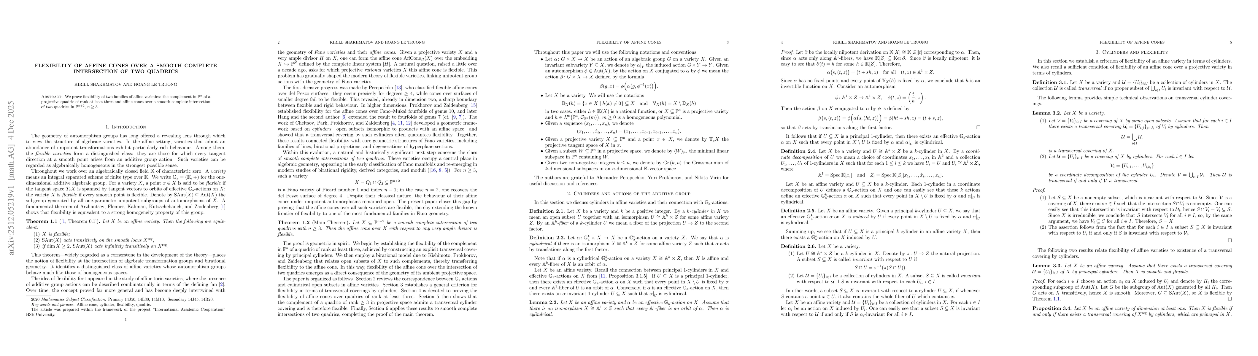 Thumbnail for Flexibility of affine cones over a smooth complete intersection of two quadrics