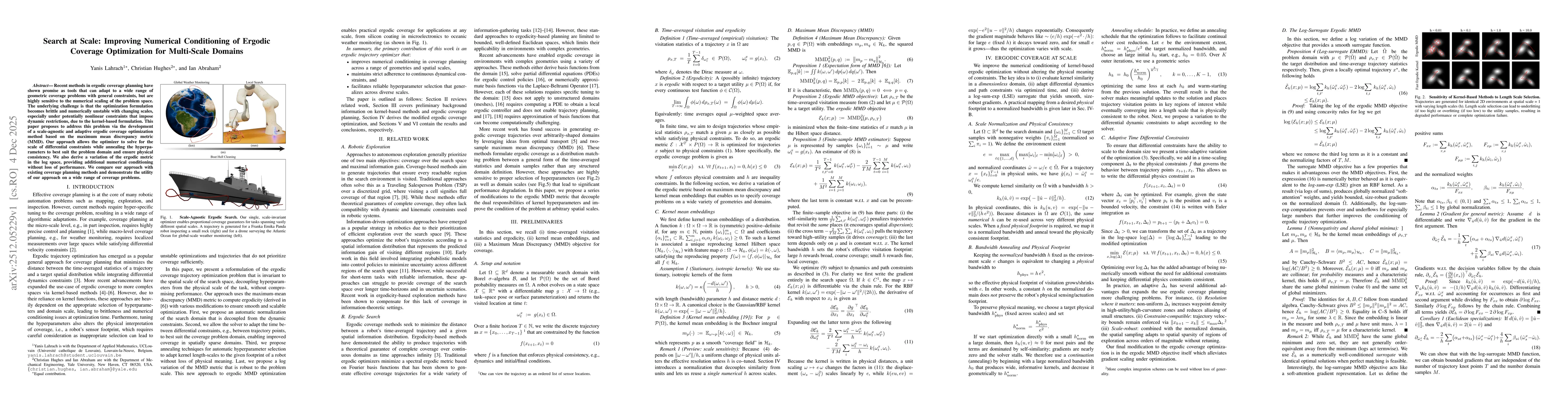 Thumbnail for Search at Scale: Improving Numerical Conditioning of Ergodic Coverage Optimization for Multi-Scale Domains