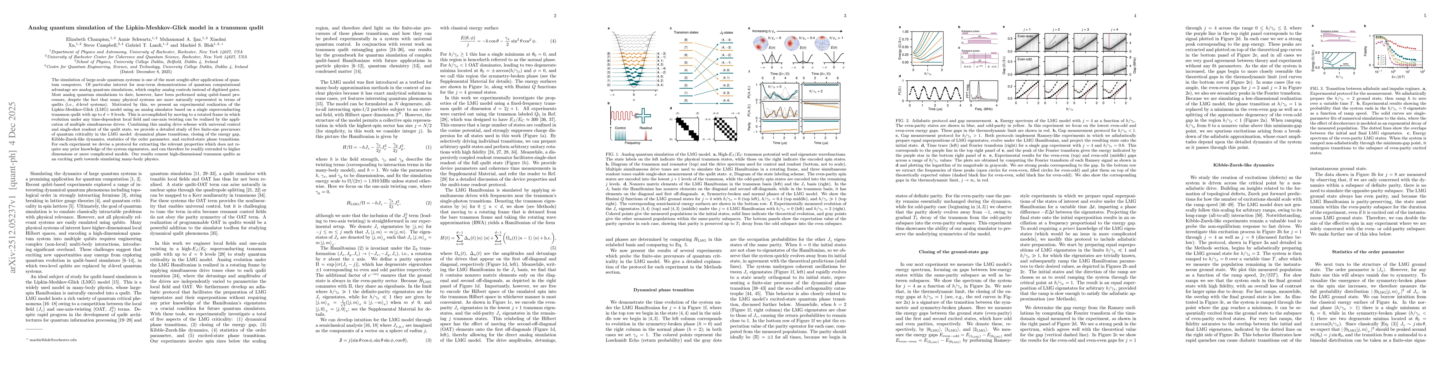 Thumbnail for Analog quantum simulation of the Lipkin-Meshkov-Glick model in a transmon qudit