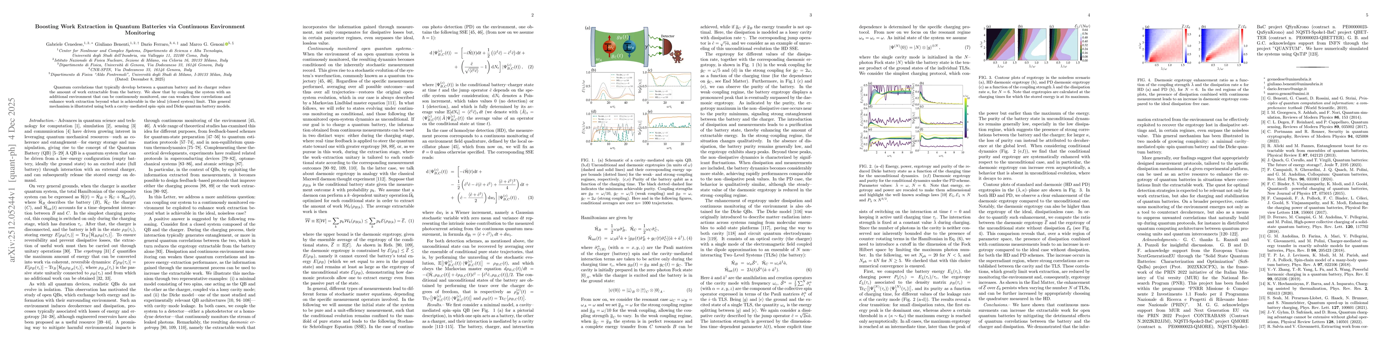 Thumbnail for Boosting Work Extraction in Quantum Batteries via Continuous Environment Monitoring