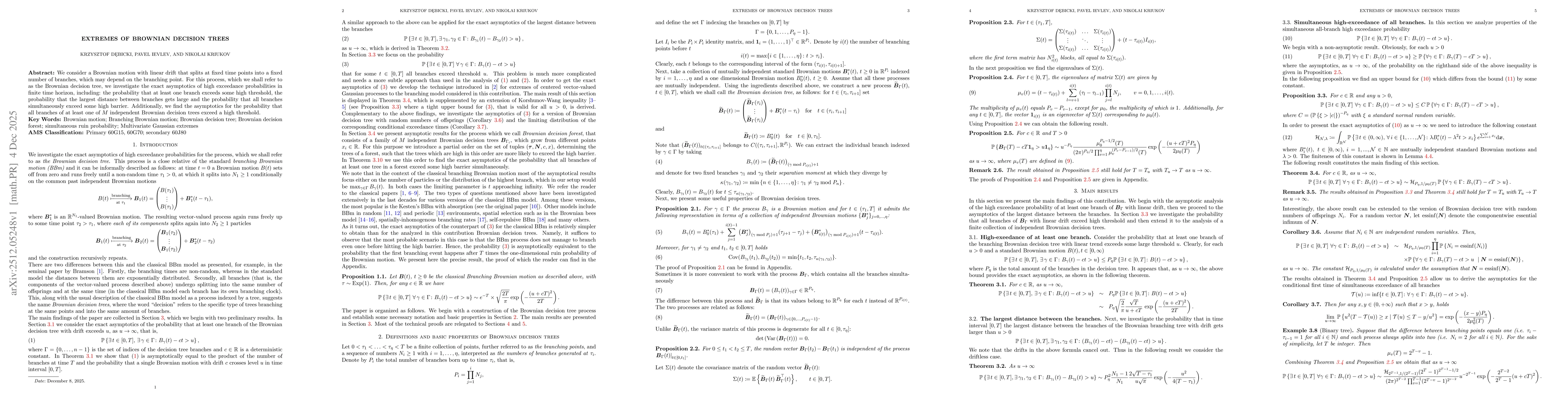 Thumbnail for Extremes of Brownian Decision Trees