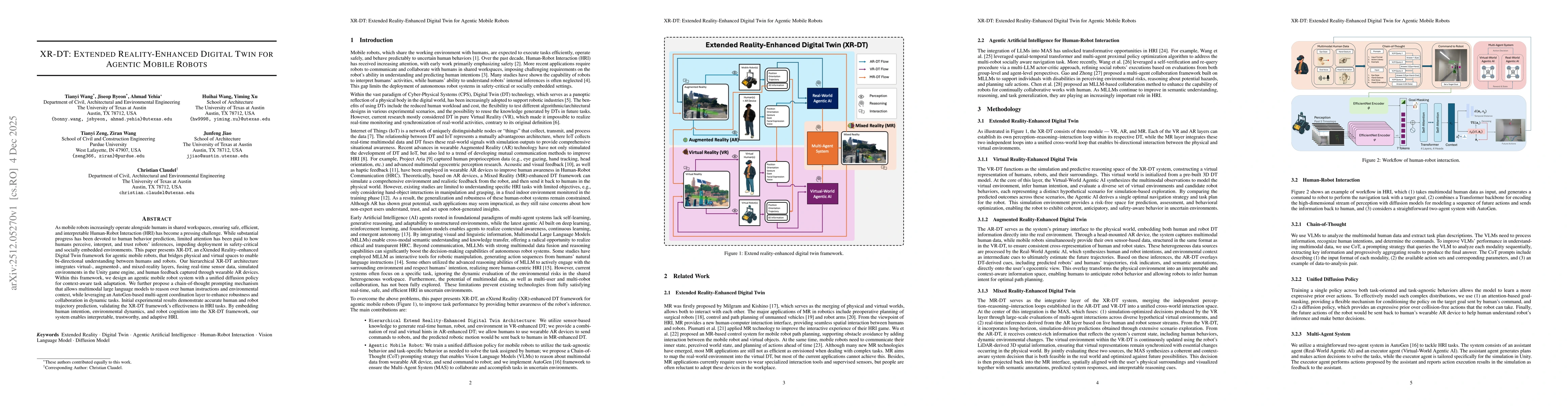 Thumbnail for XR-DT: Extended Reality-Enhanced Digital Twin for Agentic Mobile Robots