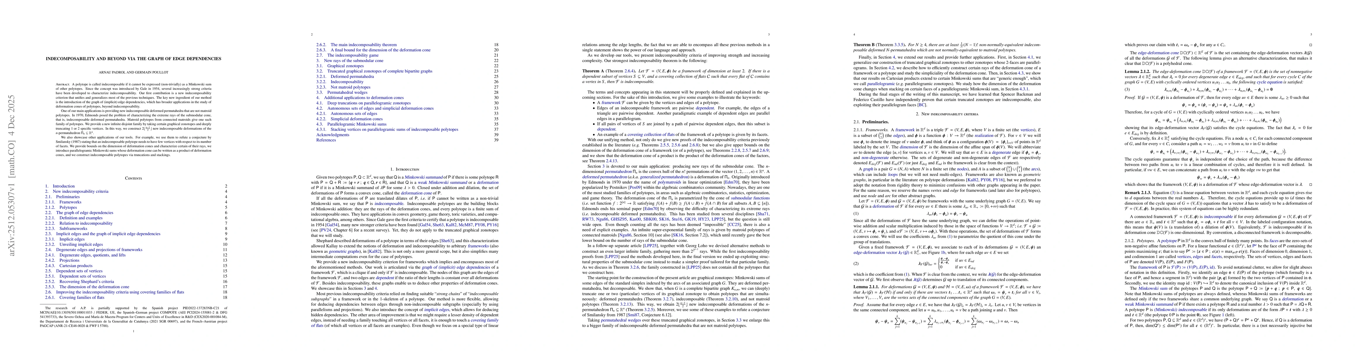 Thumbnail for Indecomposability and beyond via the graph of edge dependencies