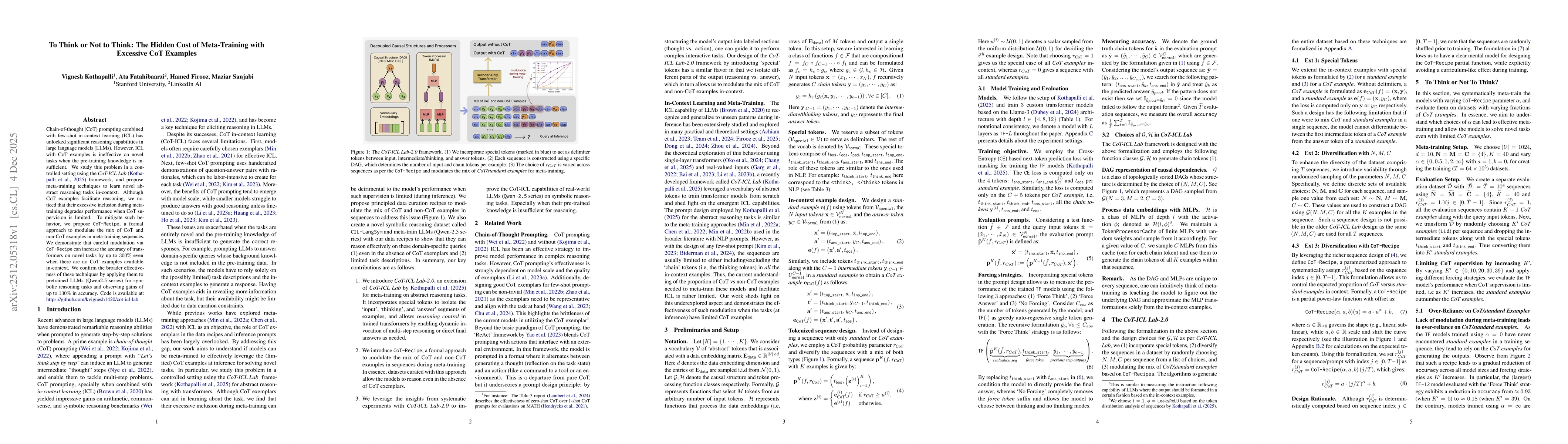 Thumbnail for To Think or Not to Think: The Hidden Cost of Meta-Training with Excessive CoT Examples