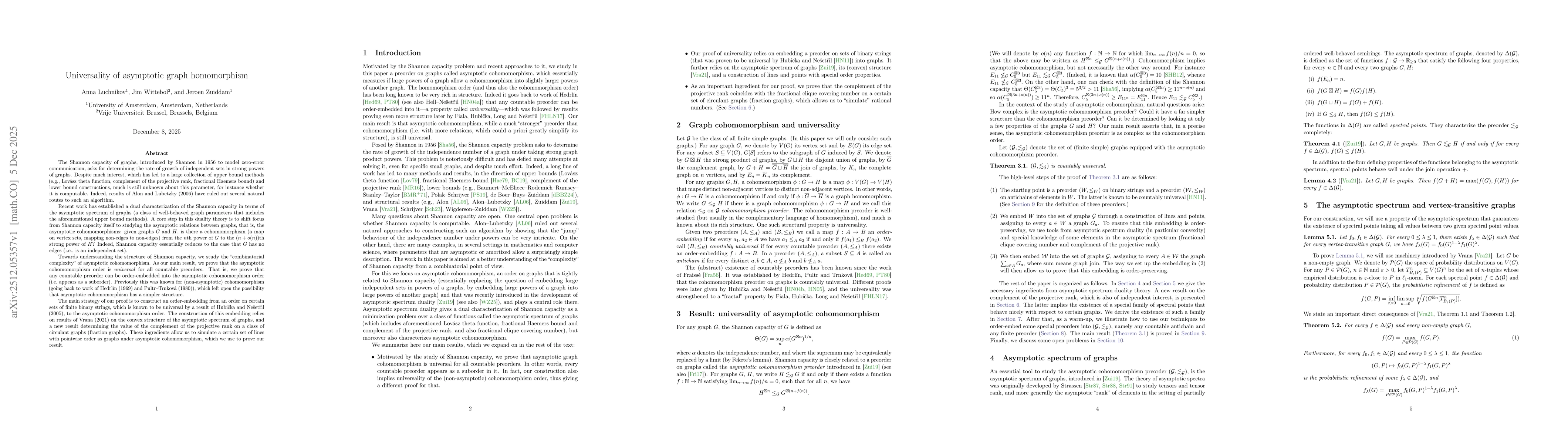 Thumbnail for Universality of asymptotic graph homomorphism