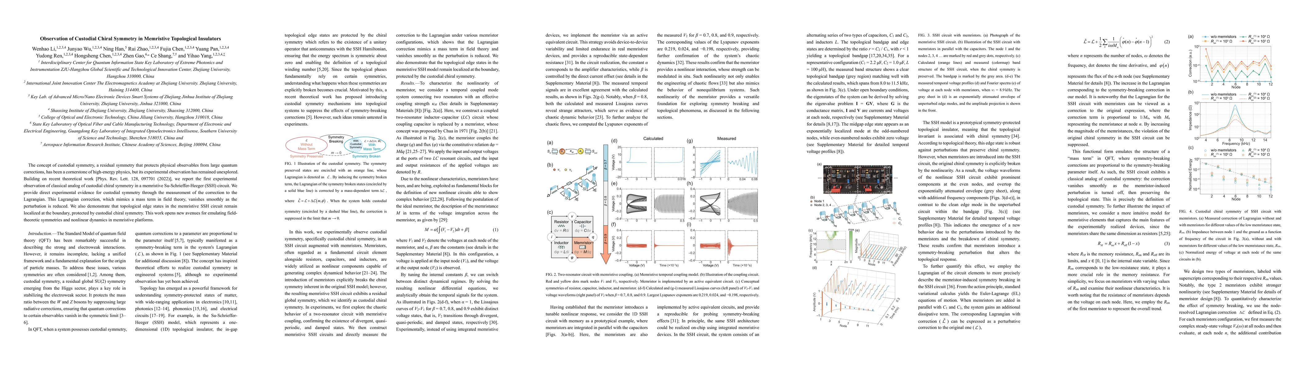 Thumbnail for Observation of Custodial Chiral Symmetry in Memristive Topological Insulators