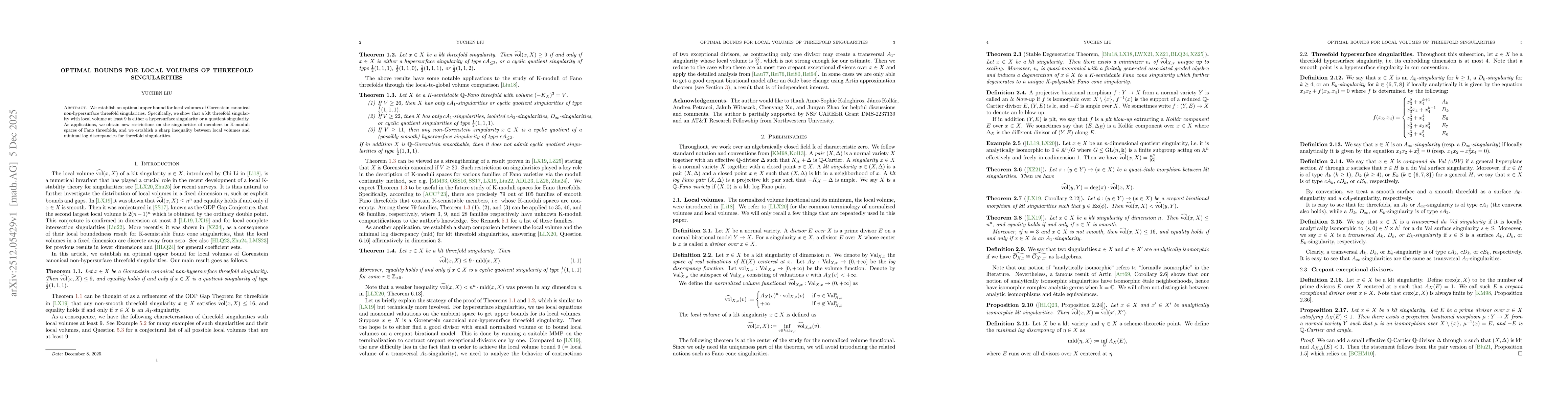 Thumbnail for Optimal bounds for local volumes of threefold singularities