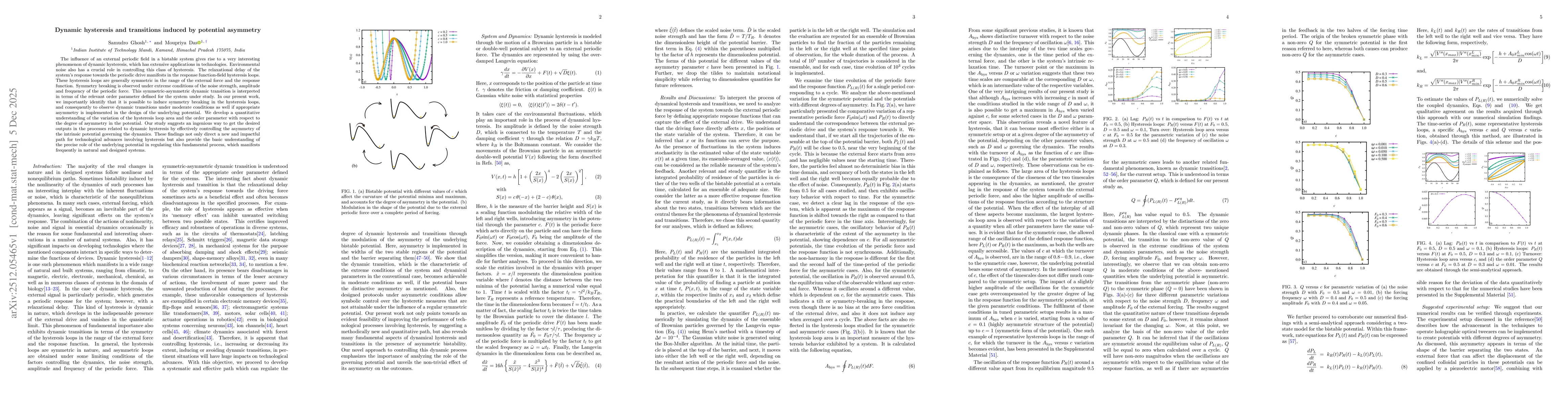 Thumbnail for Dynamic hysteresis and transitions induced by potential asymmetry
