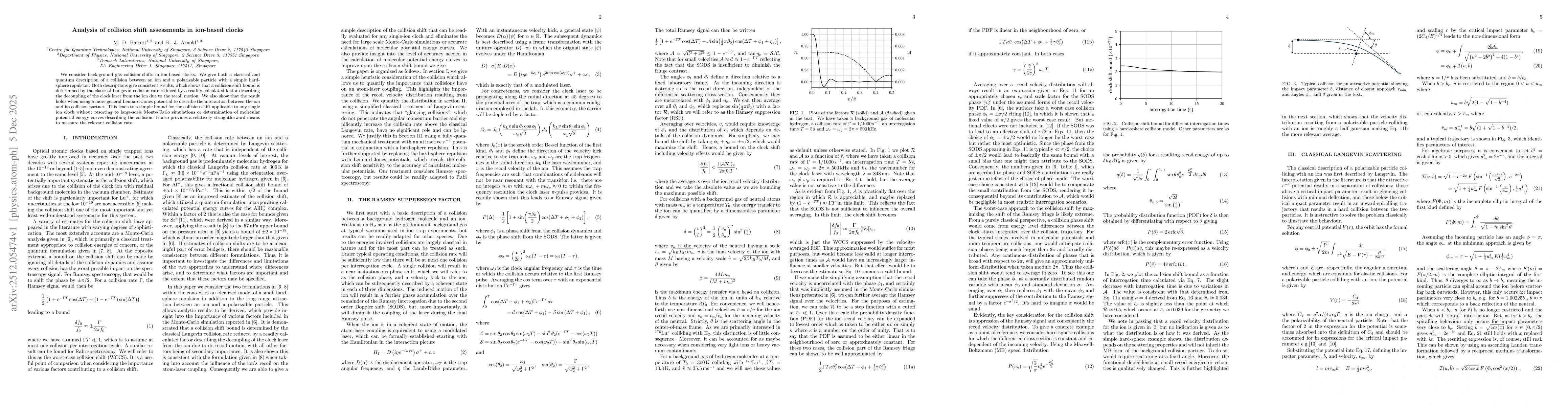 Thumbnail for Analysis of collision shift assessments in ion-based clocks