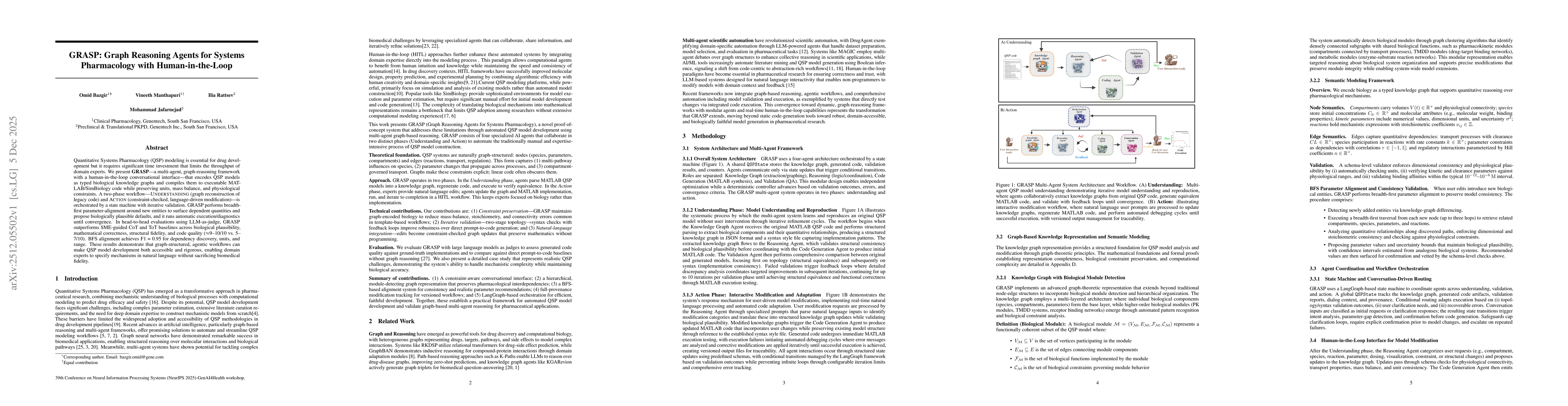 Thumbnail for GRASP: Graph Reasoning Agents for Systems Pharmacology with Human-in-the-Loop