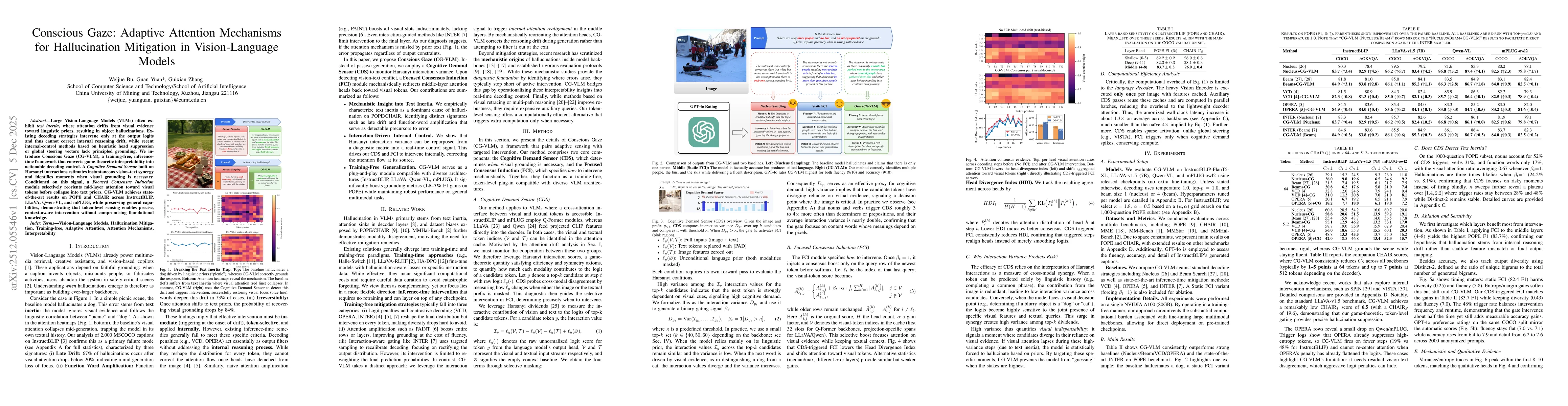 Thumbnail for Conscious Gaze: Adaptive Attention Mechanisms for Hallucination Mitigation in Vision-Language Models