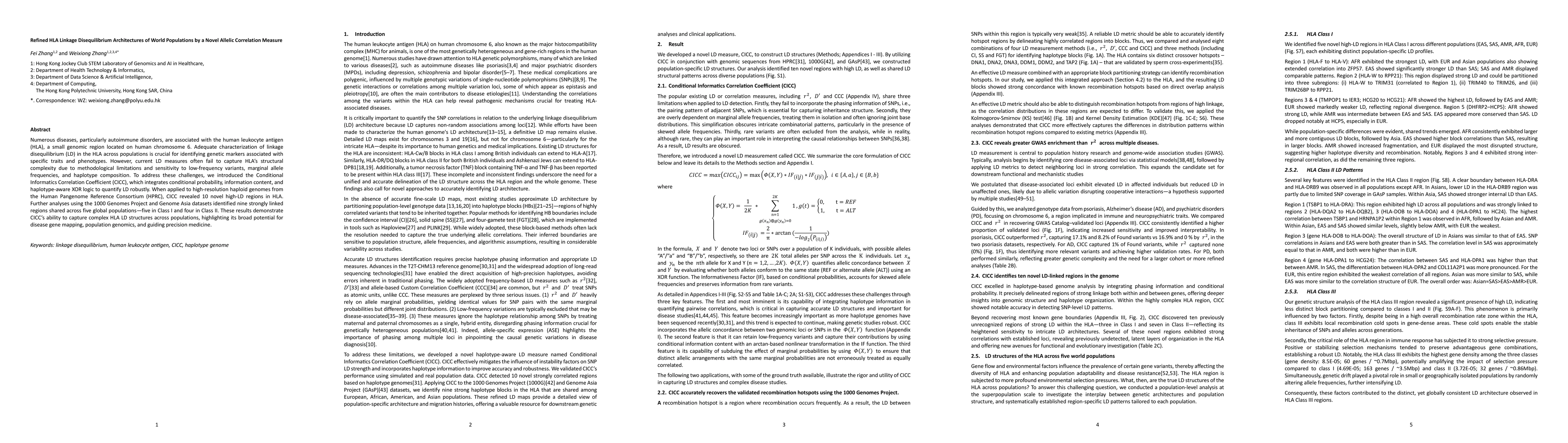 Thumbnail for Refined HLA Linkage Disequilibrium Architectures of World Populations by a Novel Allelic Correlation Measure