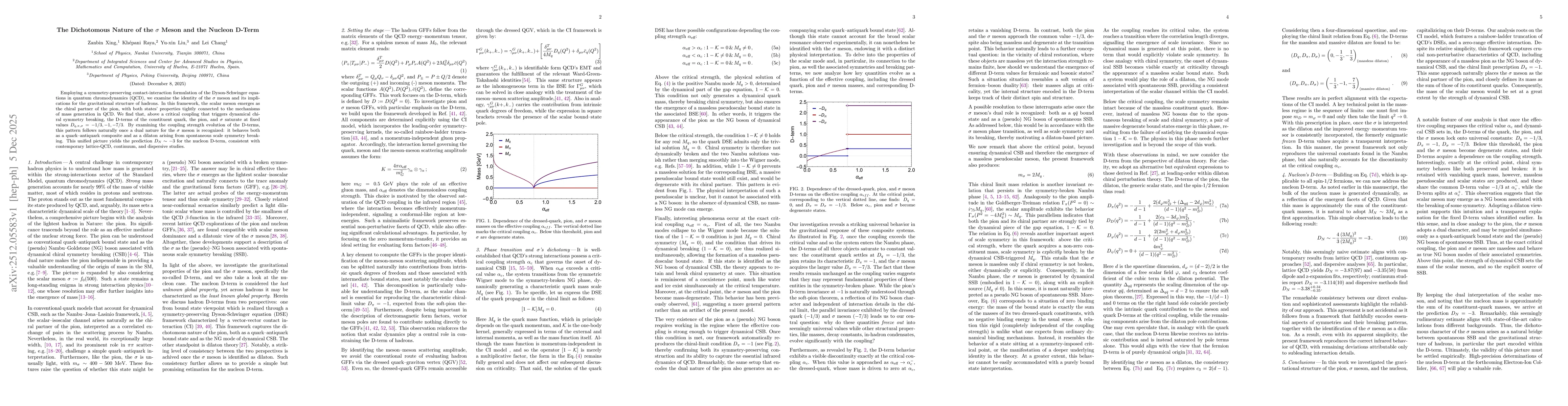 Thumbnail for The Dichotomous Nature of the $σ$ Meson and the Nucleon D-Term