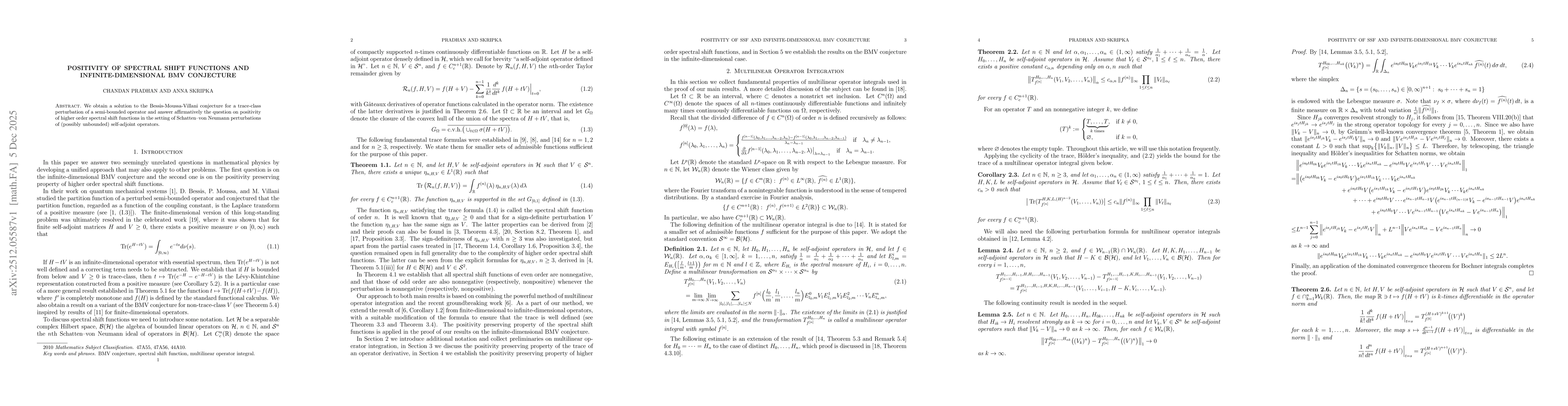 Thumbnail for Positivity of spectral shift functions and infinite-dimensional BMV conjecture