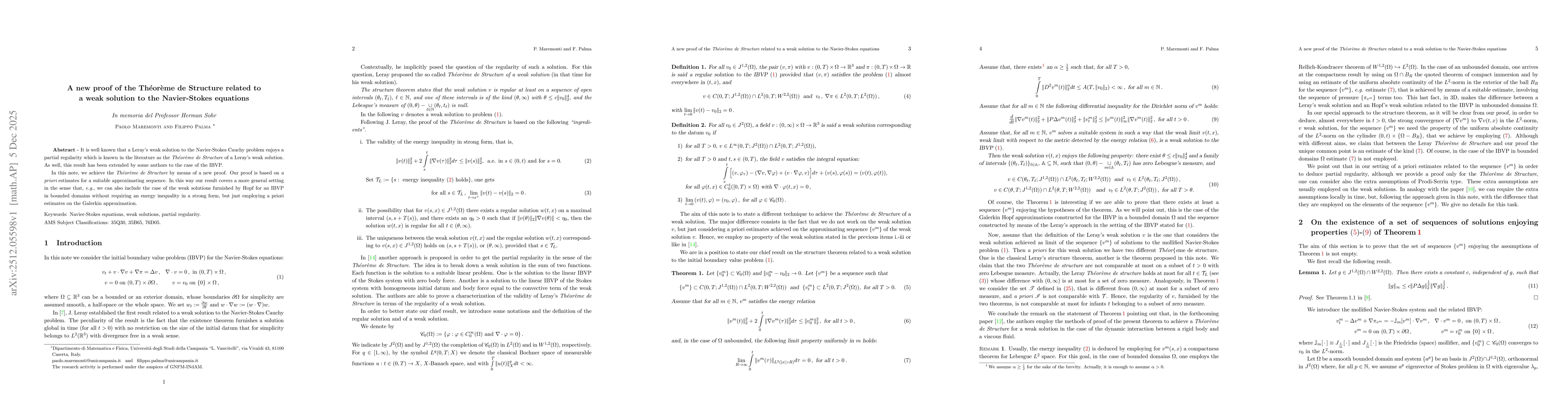 Thumbnail for A new proof of the Théorème de Structure related to a weak solution to the Navier-Stokes equations