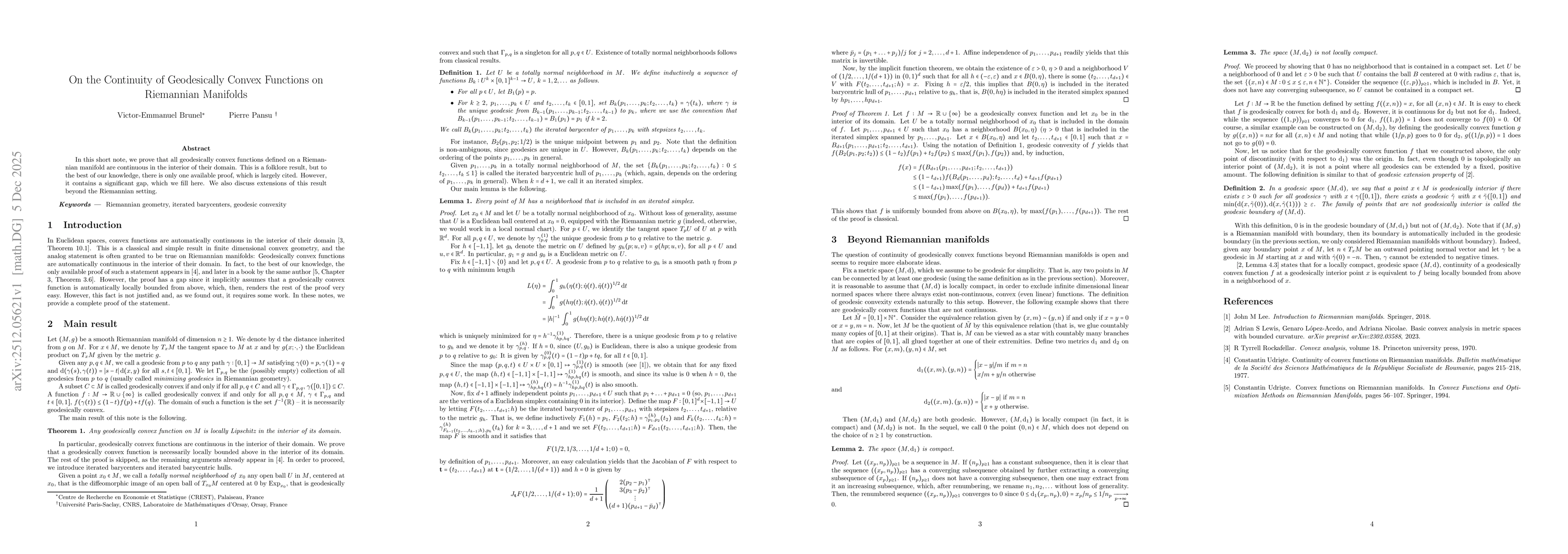Thumbnail for On the continuity of geodesically convex functions on Riemannian manifolds