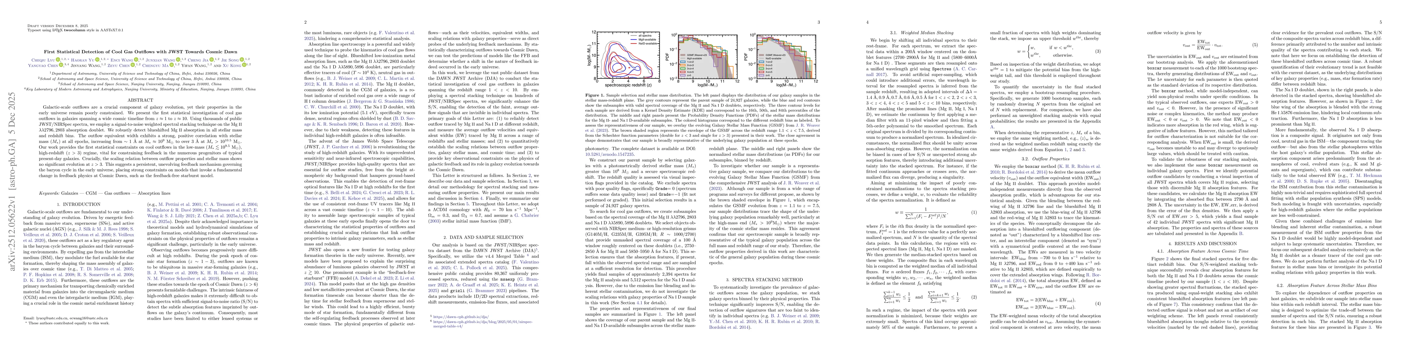 Thumbnail for First Statistical Detection of Cool Gas Outflows with JWST Towards Cosmic Dawn