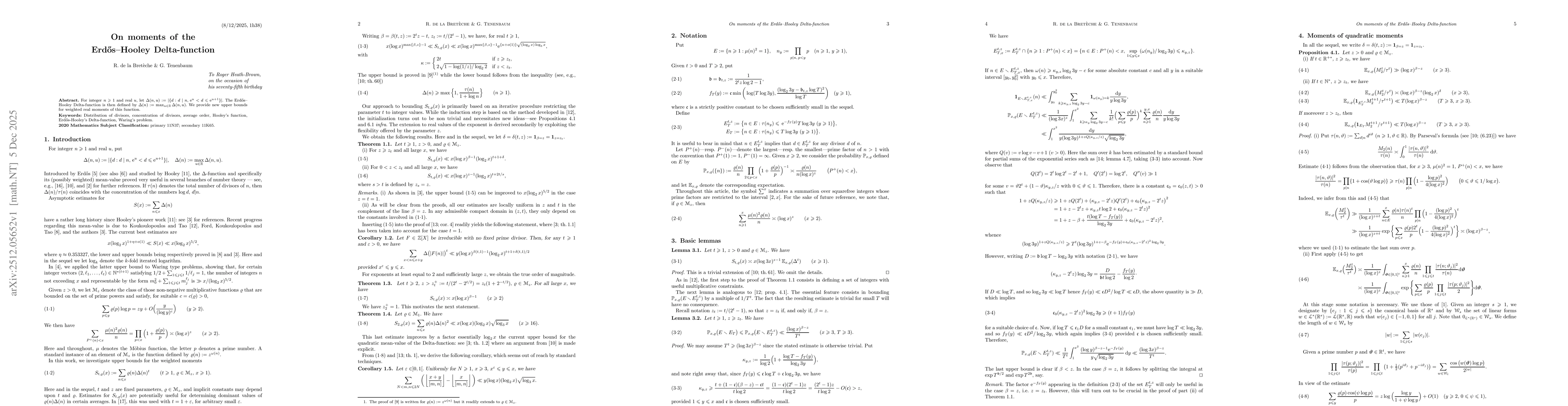Thumbnail for On moments of the Erdős--Hooley Delta-function