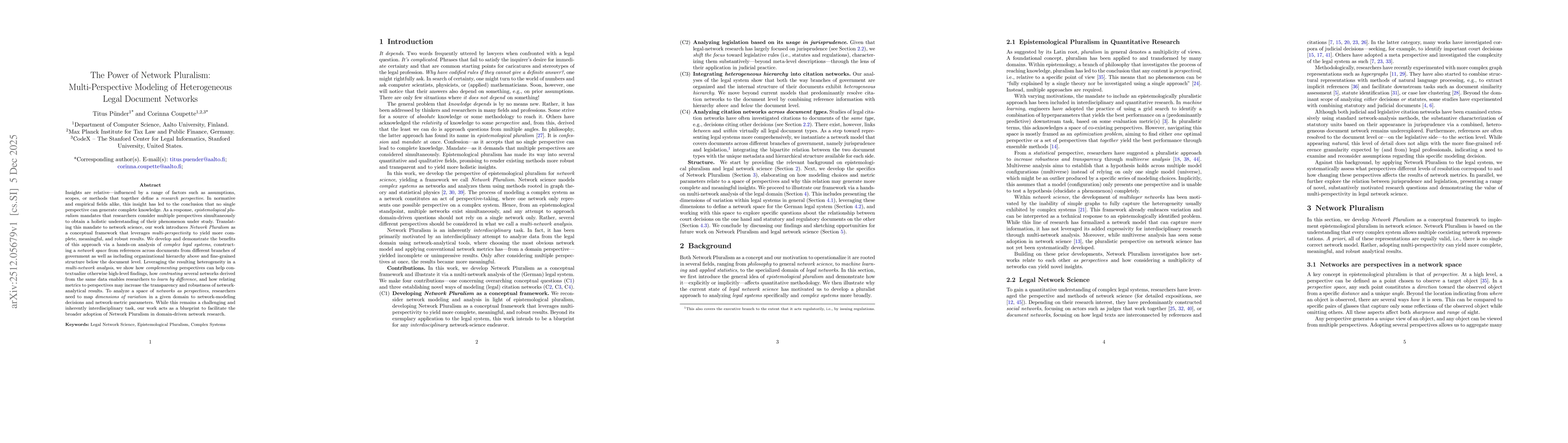 Thumbnail for The Power of Network Pluralism: Multi-Perspective Modeling of Heterogeneous Legal Document Networks