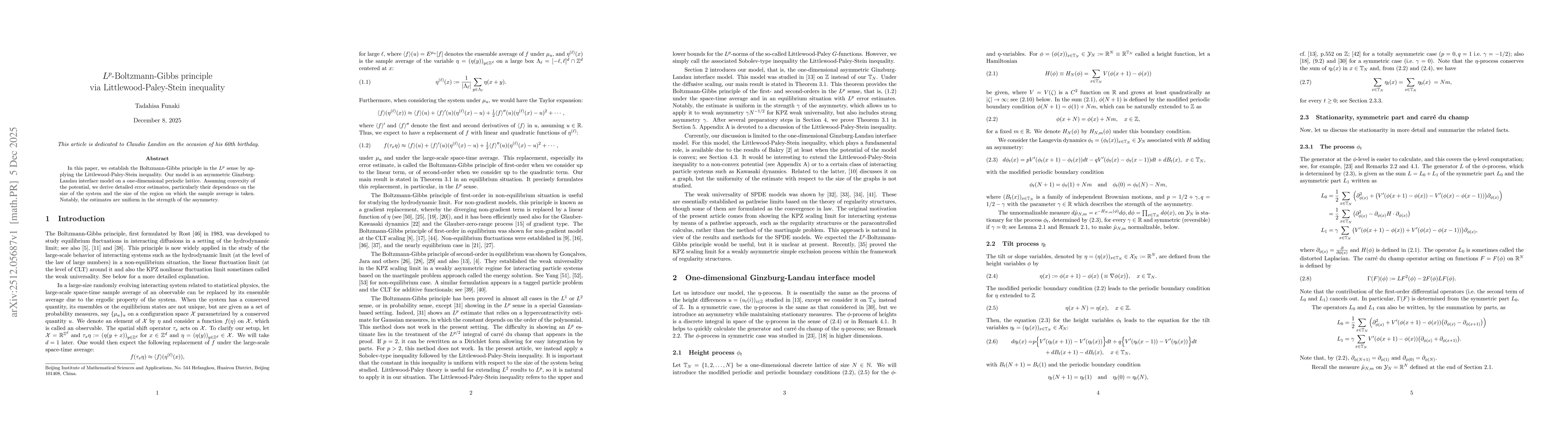 Thumbnail for $L^p$-Boltzmann-Gibbs principle via Littlewood-Paley-Stein inequality