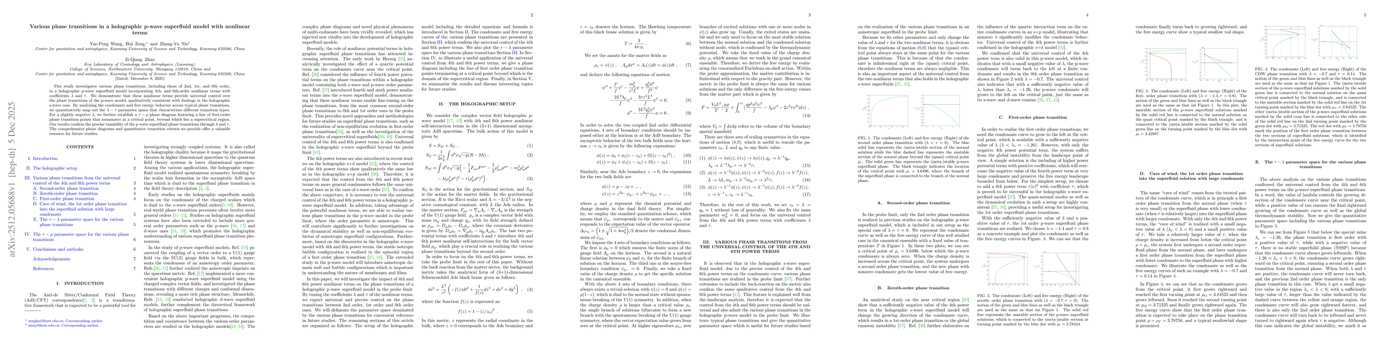 Thumbnail for Various phase transitions in a holographic p-wave superfluid model with nonlinear terms