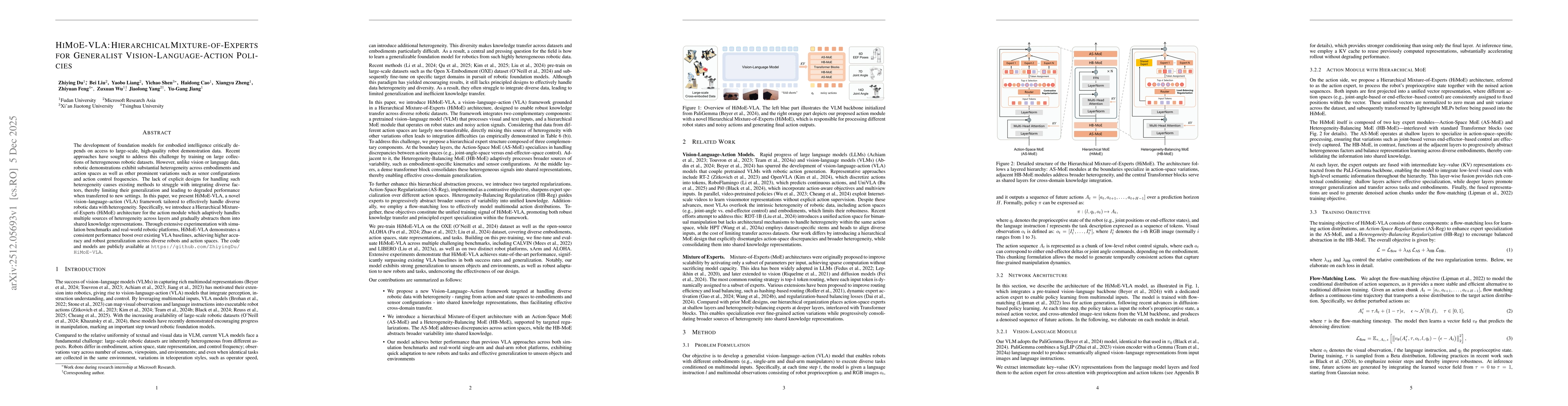 Thumbnail for HiMoE-VLA: Hierarchical Mixture-of-Experts for Generalist Vision-Language-Action Policies