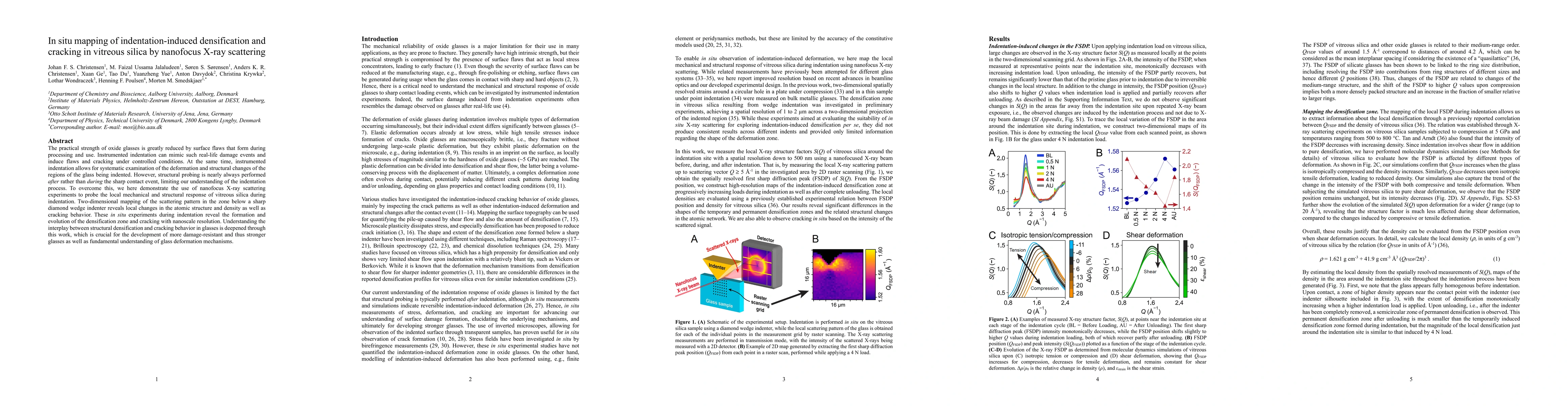 Thumbnail for In situ mapping of indentation-induced densification and cracking in vitreous silica by nanofocus X-ray scattering