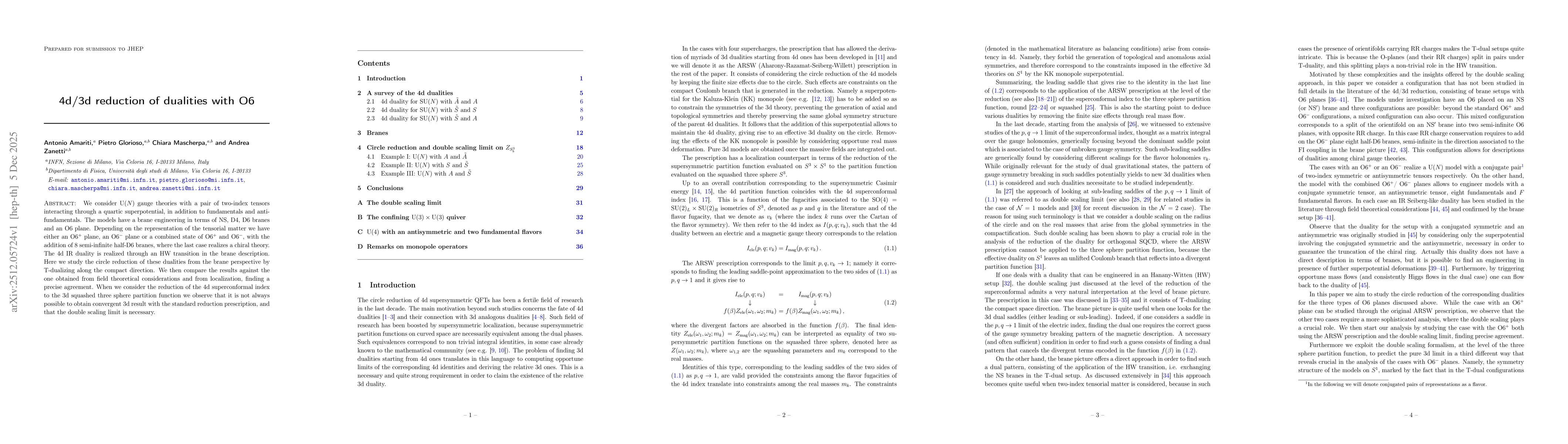 Thumbnail for 4d/3d reduction of dualities with O6