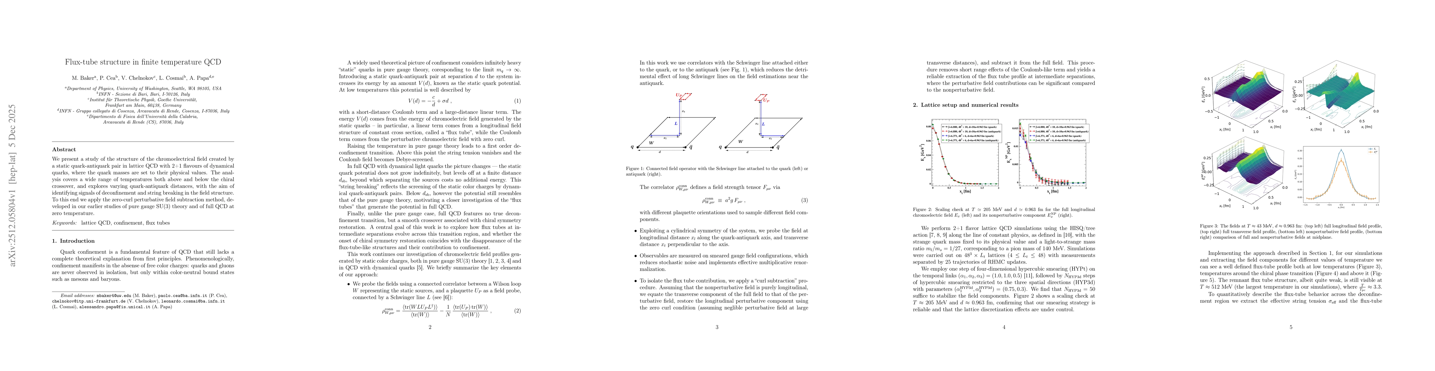 Thumbnail for Flux-tube structure in finite temperature QCD