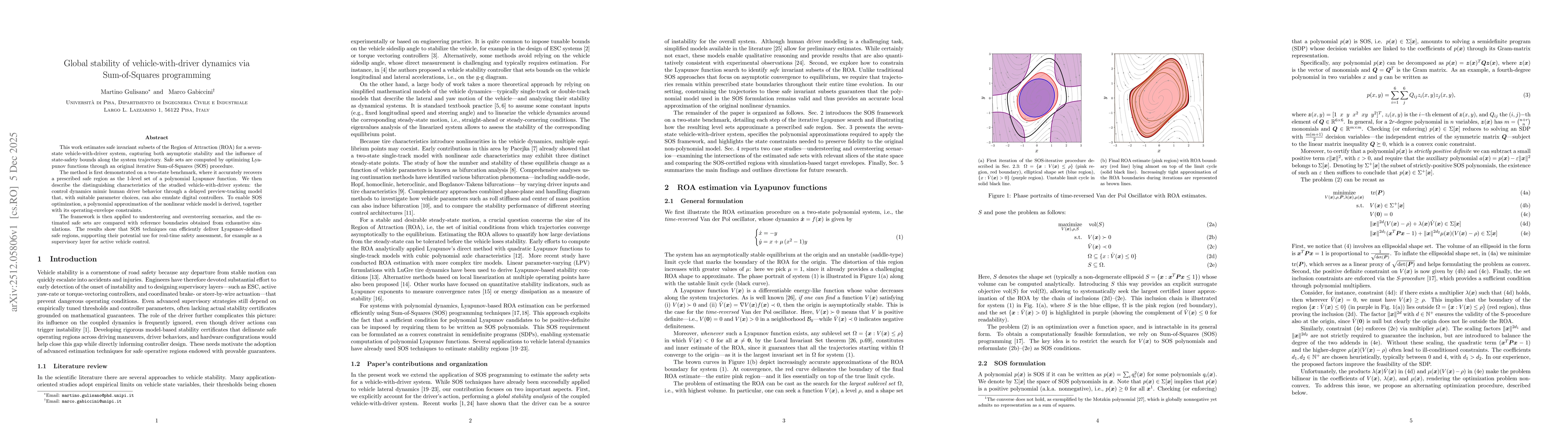 Thumbnail for Global stability of vehicle-with-driver dynamics via Sum-of-Squares programming