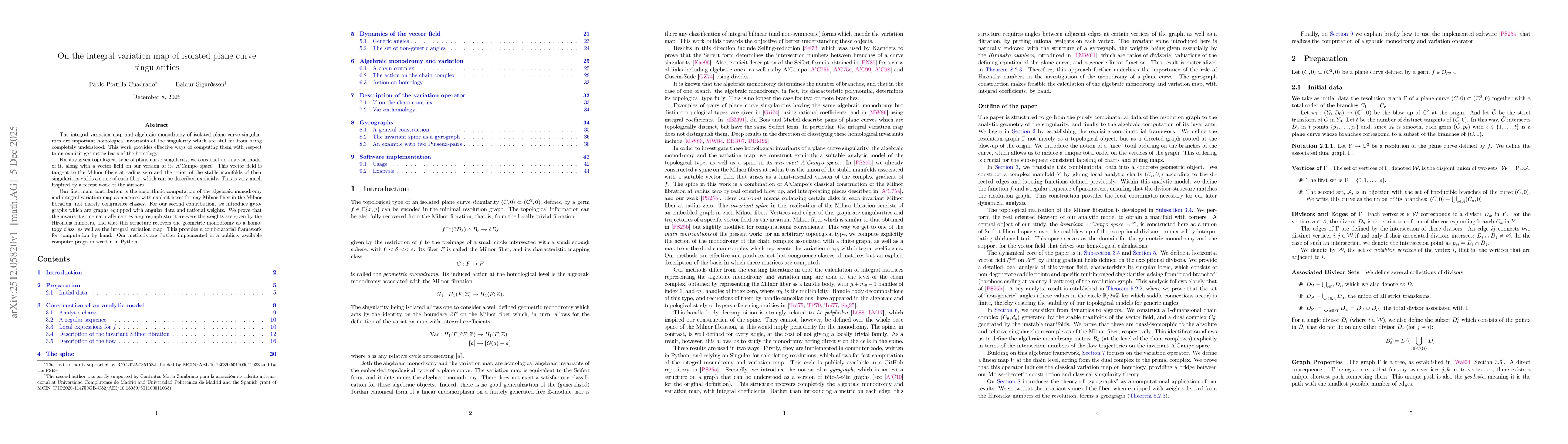 Thumbnail for On the integral variation map of isolated plane curves singularities