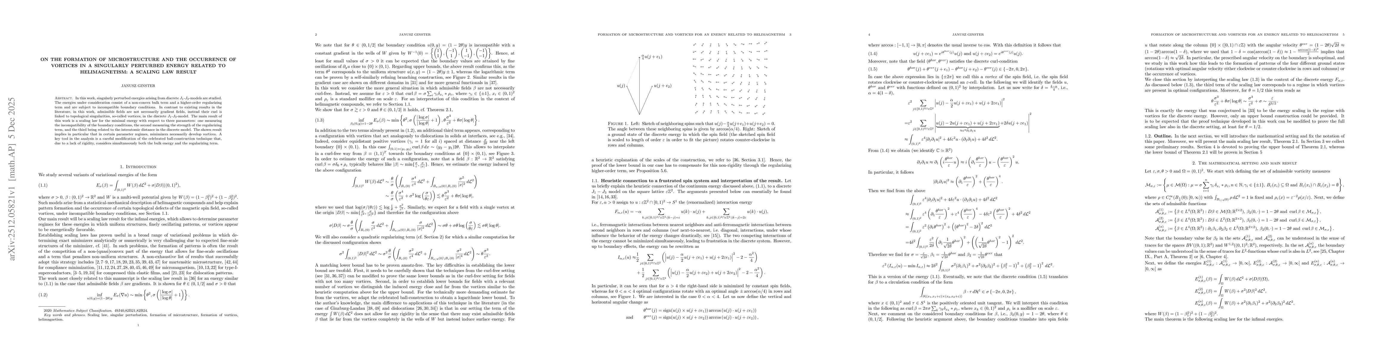Thumbnail for On the formation of microstructure and the occurrence of vortices in a singularly perturbed energy related to helimagnetism: a scaling law result