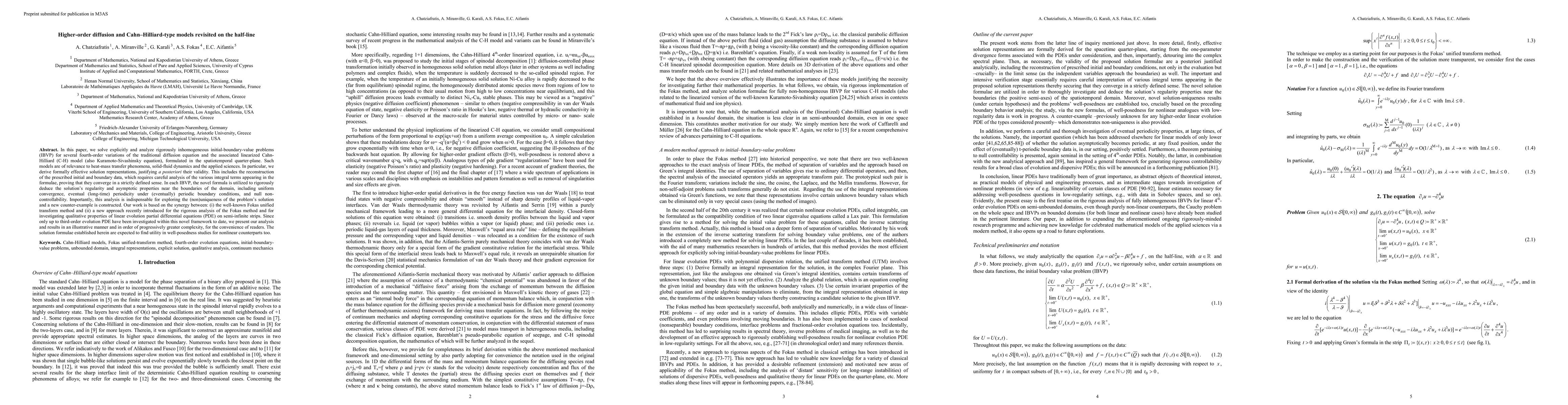 Thumbnail for Higher-order diffusion and Cahn-Hilliard-type models revisited on the half-line