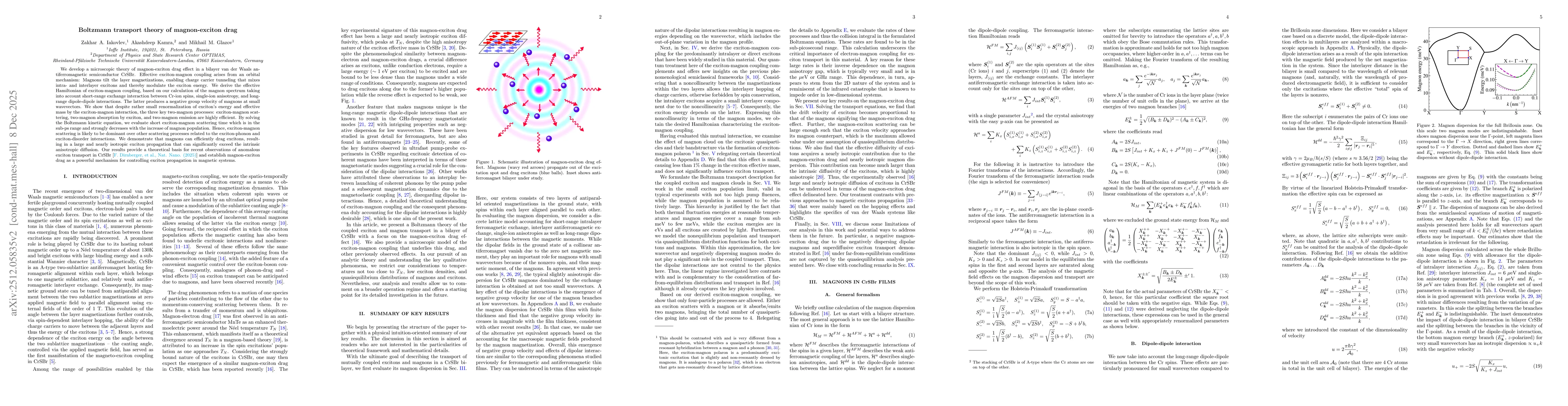 Thumbnail for Boltzmann transport theory of magnon-exciton drag