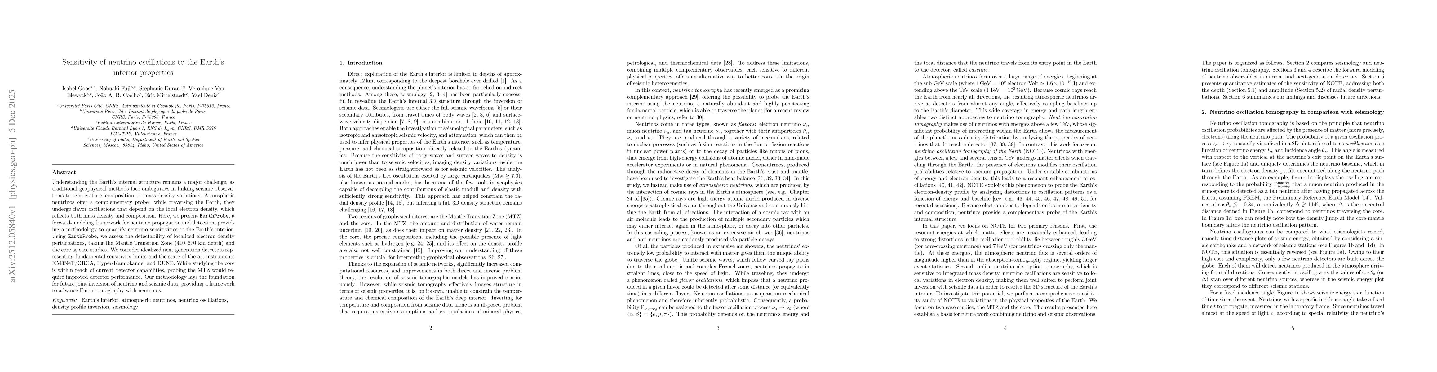 Thumbnail for Sensitivity of neutrino oscillations to the Earth's interior properties