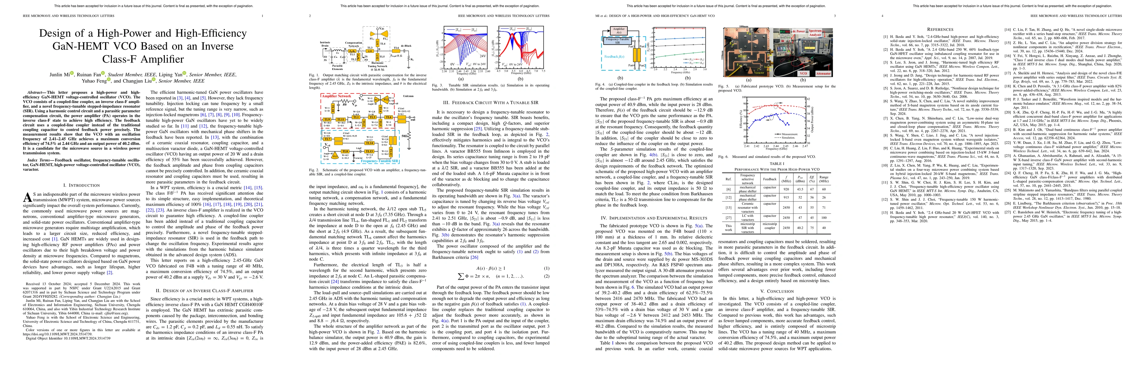 Thumbnail for Design of a High-Power and High-Efficiency GaN-HEMT VCO Based on an Inverse Class-F Amplifier