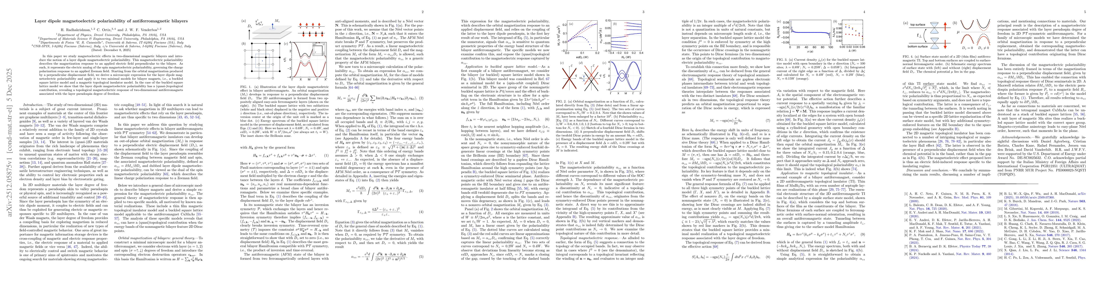 Thumbnail for Layer dipole magnetoelectric polarizability of antiferromagnetic bilayers
