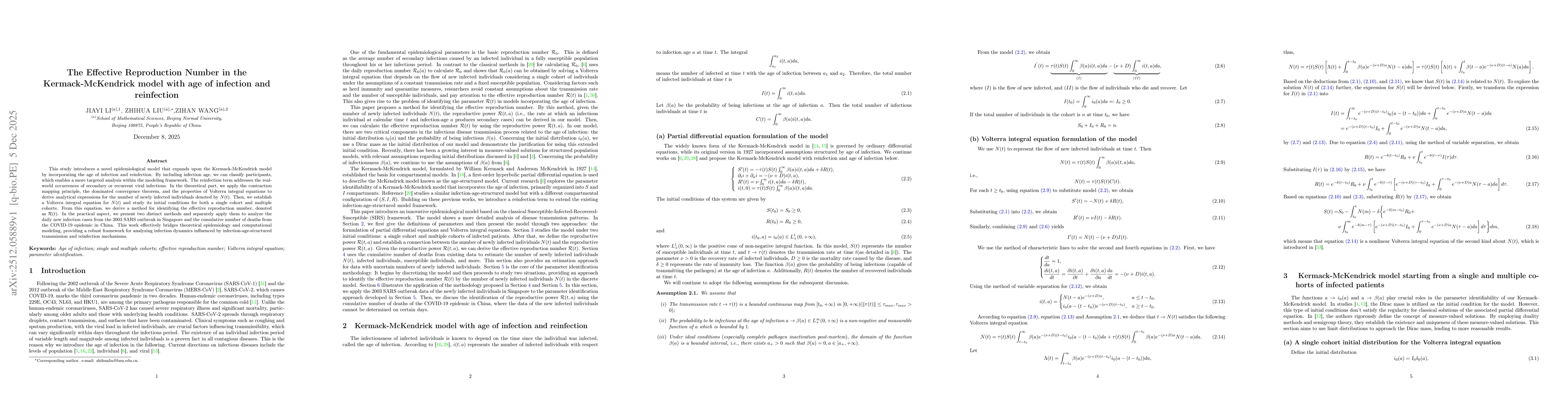 Thumbnail for The Effective Reproduction Number in the Kermack-McKendrick model with age of infection and reinfection