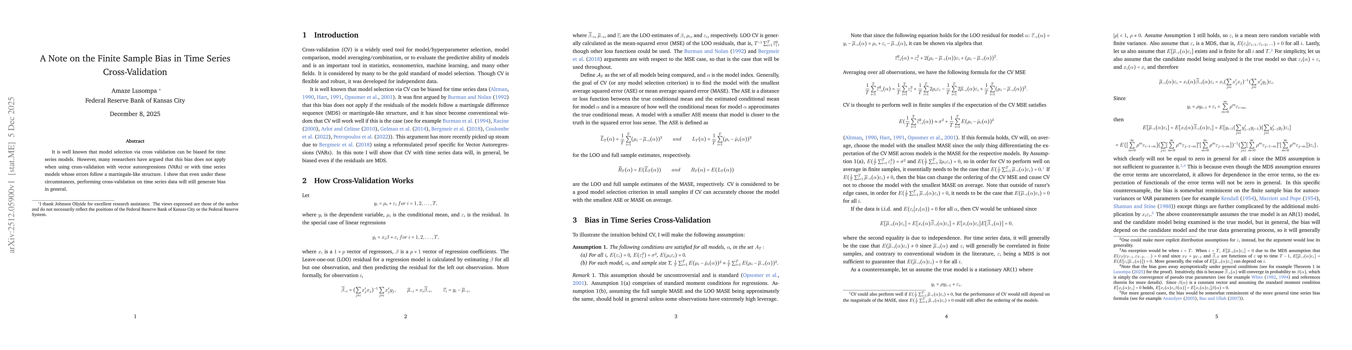 Thumbnail for A Note on the Finite Sample Bias in Time Series Cross-Validation