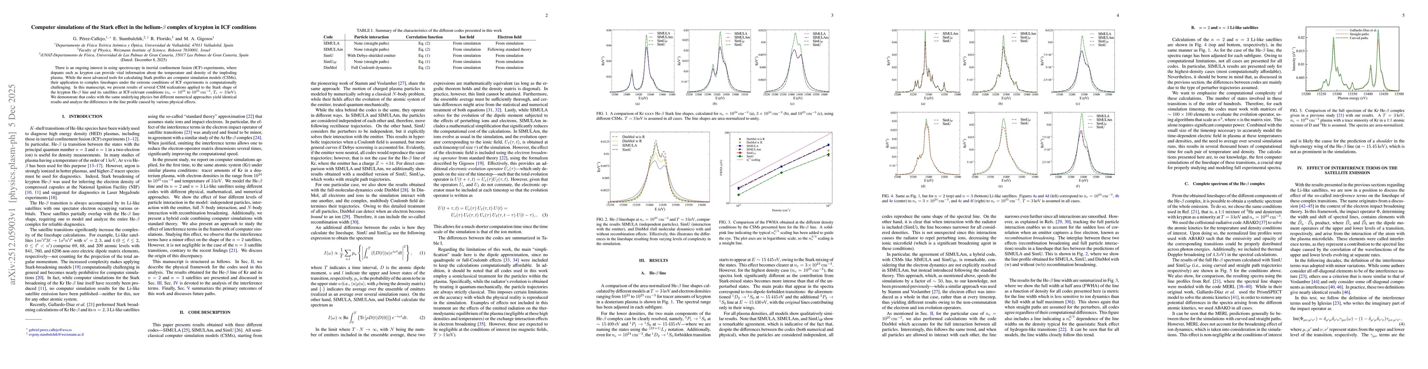 Thumbnail for Computer simulations of the Stark effect in the helium-beta complex of krypton in ICF conditions