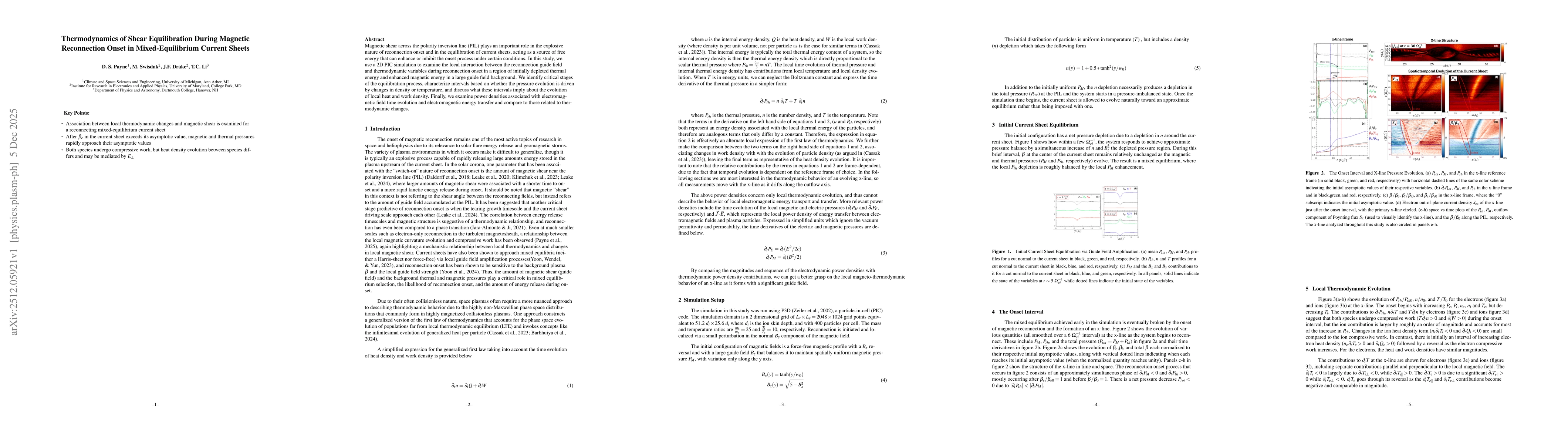 Thumbnail for Thermodynamics of Shear Equilibration During Magnetic Reconnection Onset in Mixed-Equilibrium Current Sheets