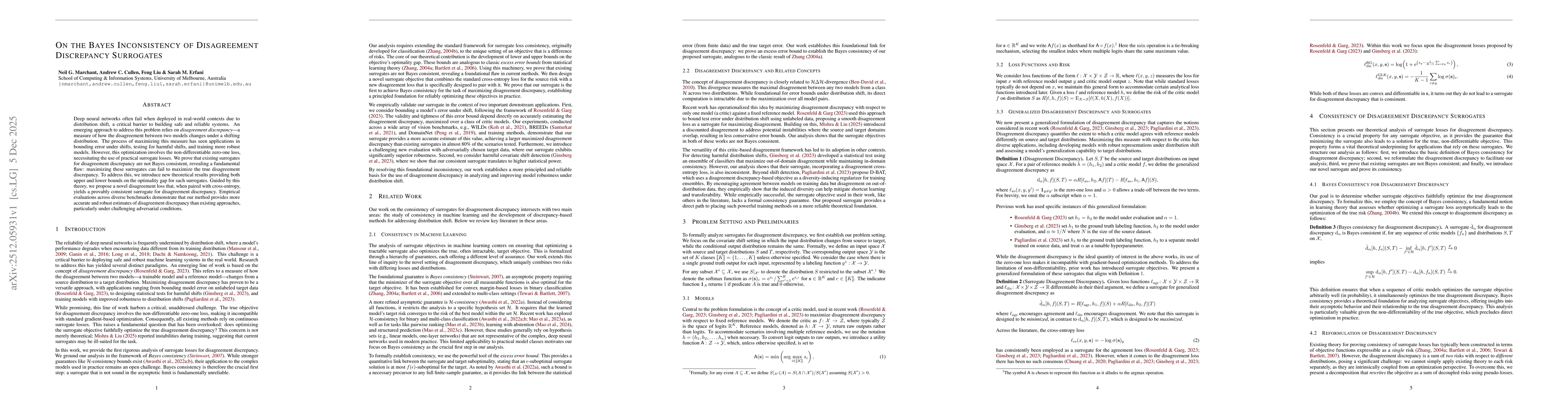 Thumbnail for On the Bayes Inconsistency of Disagreement Discrepancy Surrogates
