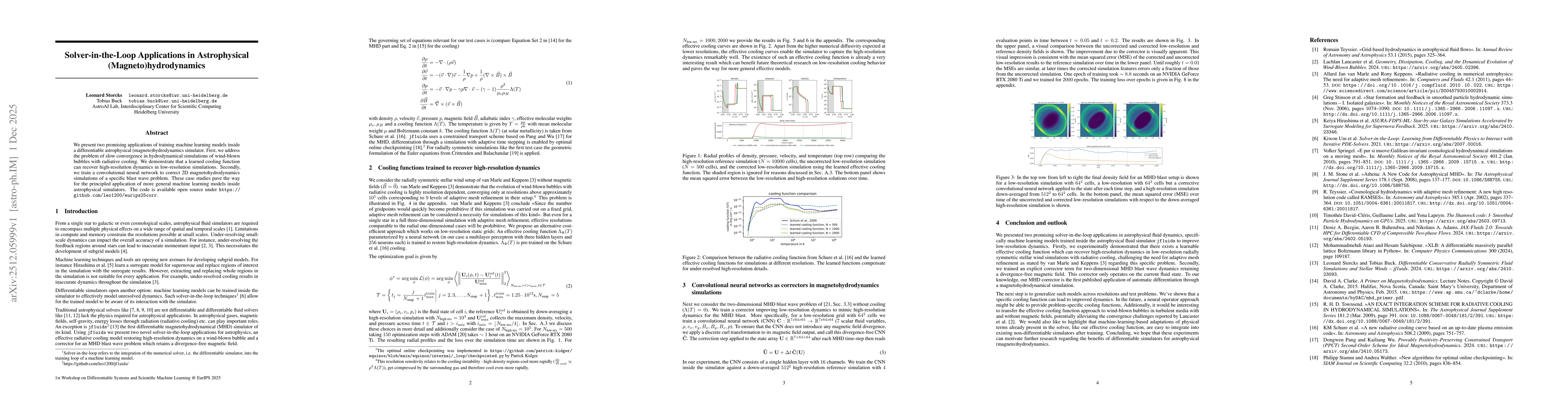Thumbnail for Solver-in-the-Loop Applications in Astrophysical (Magneto)hydrodynamics