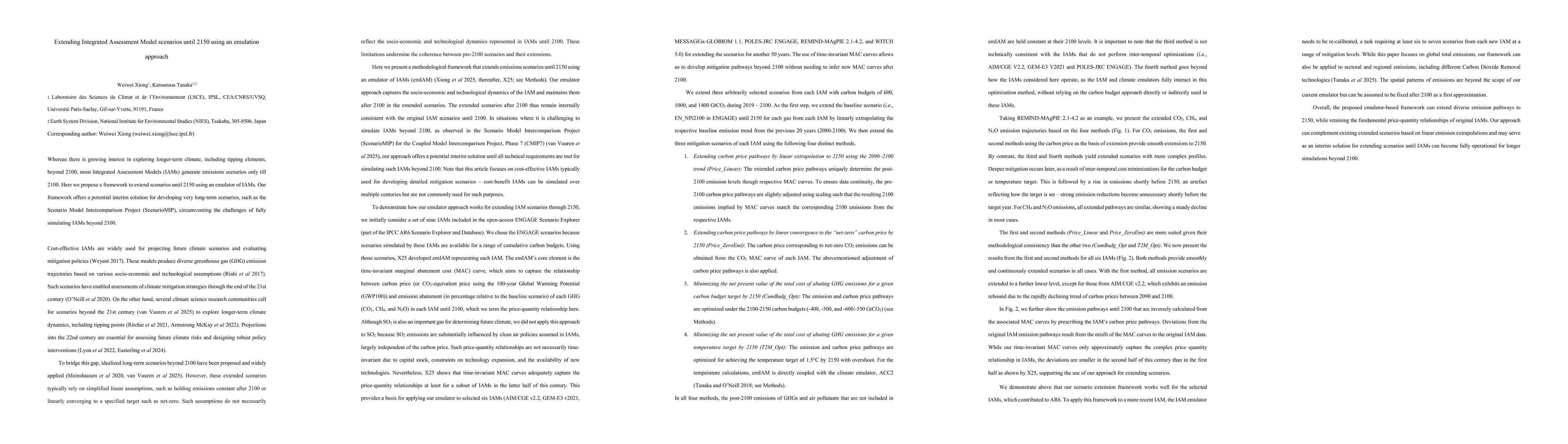 Thumbnail for Extending Integrated Assessment Model scenarios until 2150 using an emulation approach