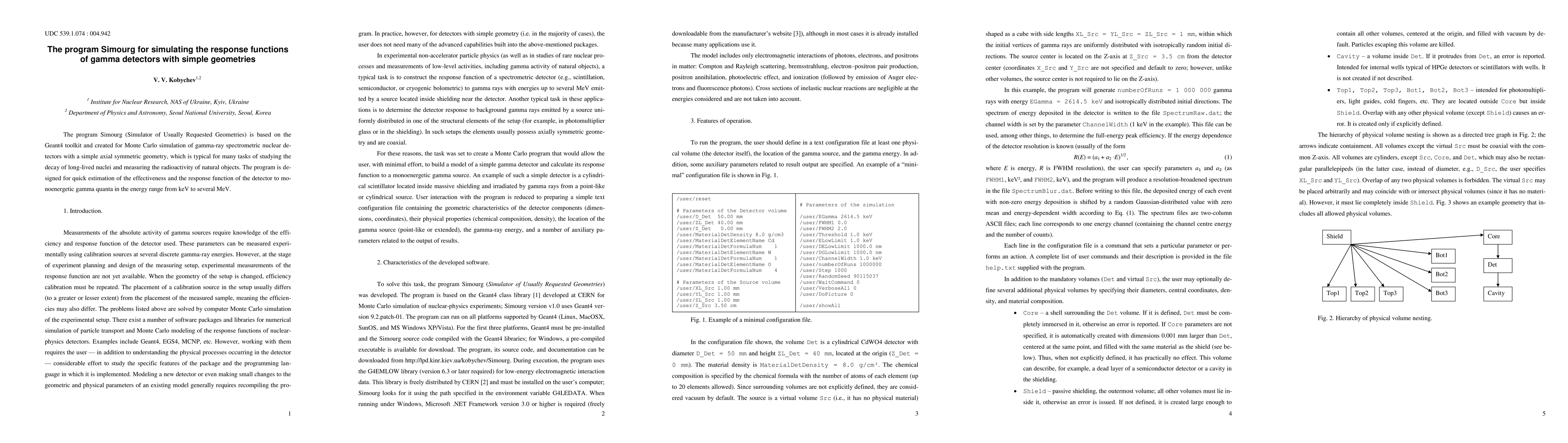 Thumbnail for The program Simourg for simulating the response functions of gamma detectors with simple geometries